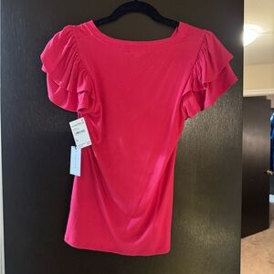 1. State Vibrant Pink Ruffle Sleeve Blouse